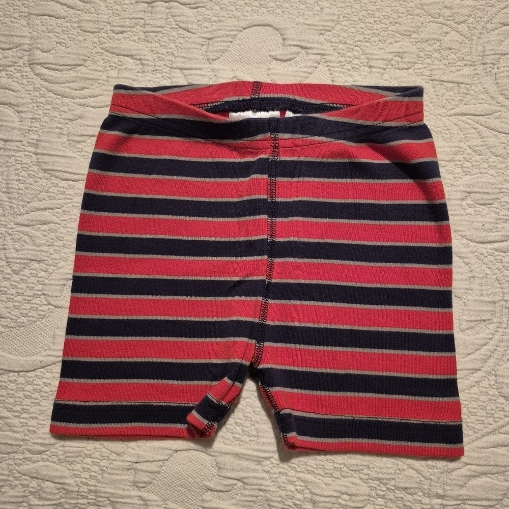 Hanna Andersson boys size 110 or 5 red gray & blue stripe pajama shorts VGUC